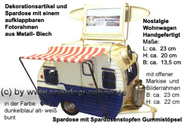 Nostalgie Wohnwagen dunkelblau A Nostalgie Wohnwagen dunkelblau A